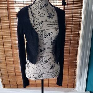 Aeropostale Black Fuzzy Cardigan